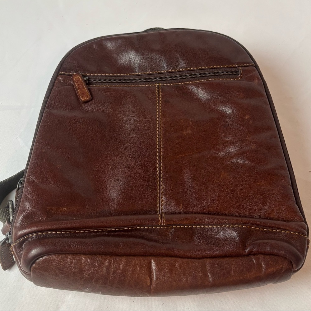 Jack George Voyager Small Dark Brown Leather Convertible Backpack / Crossbody